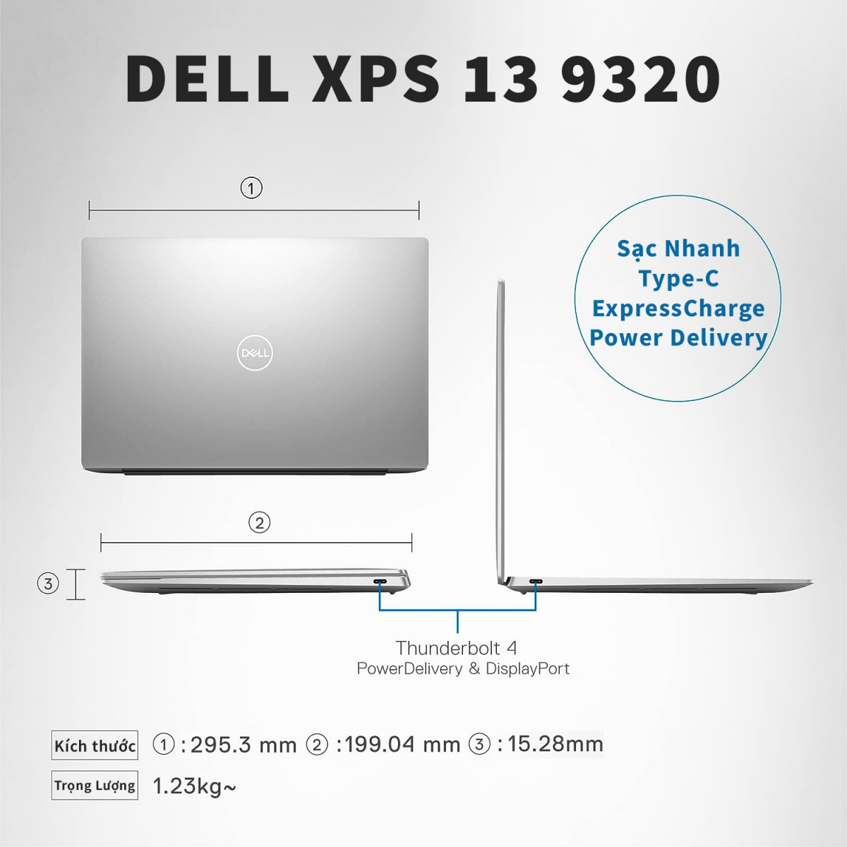 Dell XPS 13 9320 i7-1260P Ram 16GB SSD 512GB 13.4 Inch 3.5K(3456 × 2160) OLED Cảm Ứng